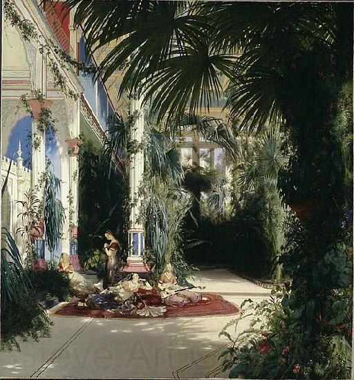 Carl Blechen The Interior of the Palm House on the Pfaueninsel Near Potsdam